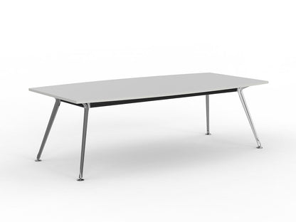 Team 2400 x 1200 Boardroom Table White Top Polished Alloy Legs