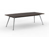 Team 2400 x 1200 Boardroom Table Dark Oak Top Silver Legs