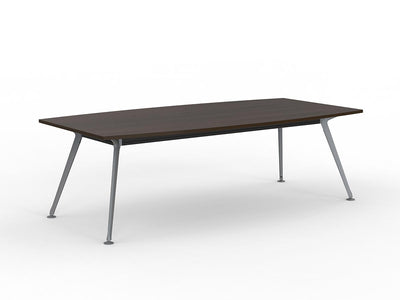 Team 2400 x 1200 Boardroom Table Dark Oak Top Silver Legs