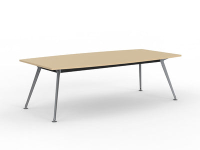 Team 2400 x 1200 Boardroom Table Nordic Maple Top Silver Legs