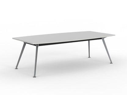 Team 2400 x 1200 Boardroom Table White Top Silver Legs