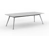Team 2400 x 1200 Boardroom Table White Top Silver Legs