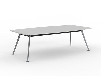 Team 2400 x 1200 Boardroom Table White Top Silver Legs