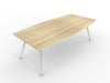 Team 2400 x 1200 Boardroom Table Atlantic Oak Top White Legs