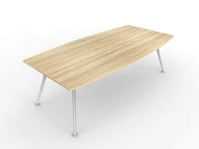 Team 2400 x 1200 Boardroom Table Atlantic Oak Top White Legs