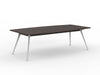 Team 2400 x 1200 Boardroom Table Dark Oak Top White Legs