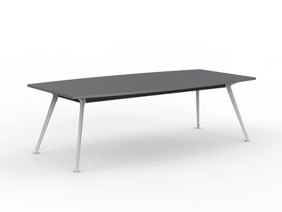 Team 2400 x 1200 Boardroom Table Silver Top White Legs