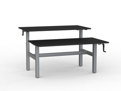 Agile Manual Winder Height Adjustable Double Sided Shared Desk